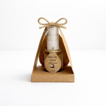 Óleo de coco com suporte em Papel Kraft