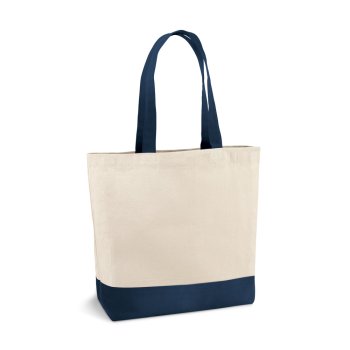 Sacola 100% algodão canvas (280 g/m²) com bolso interior e alças e fundo coloridos