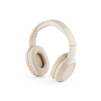 Fones de ouvido wireless dobráveis com autonomia de 13h (400 mAh), em fibra de palha de trigo e ABS