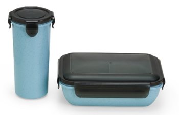 Kit Copo e Marmita Fibra de Bambu - Cores variadas