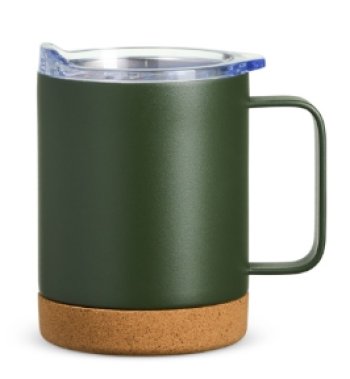 Caneca Térmica com fundo em Cortiça - 400ml - Cores variadas